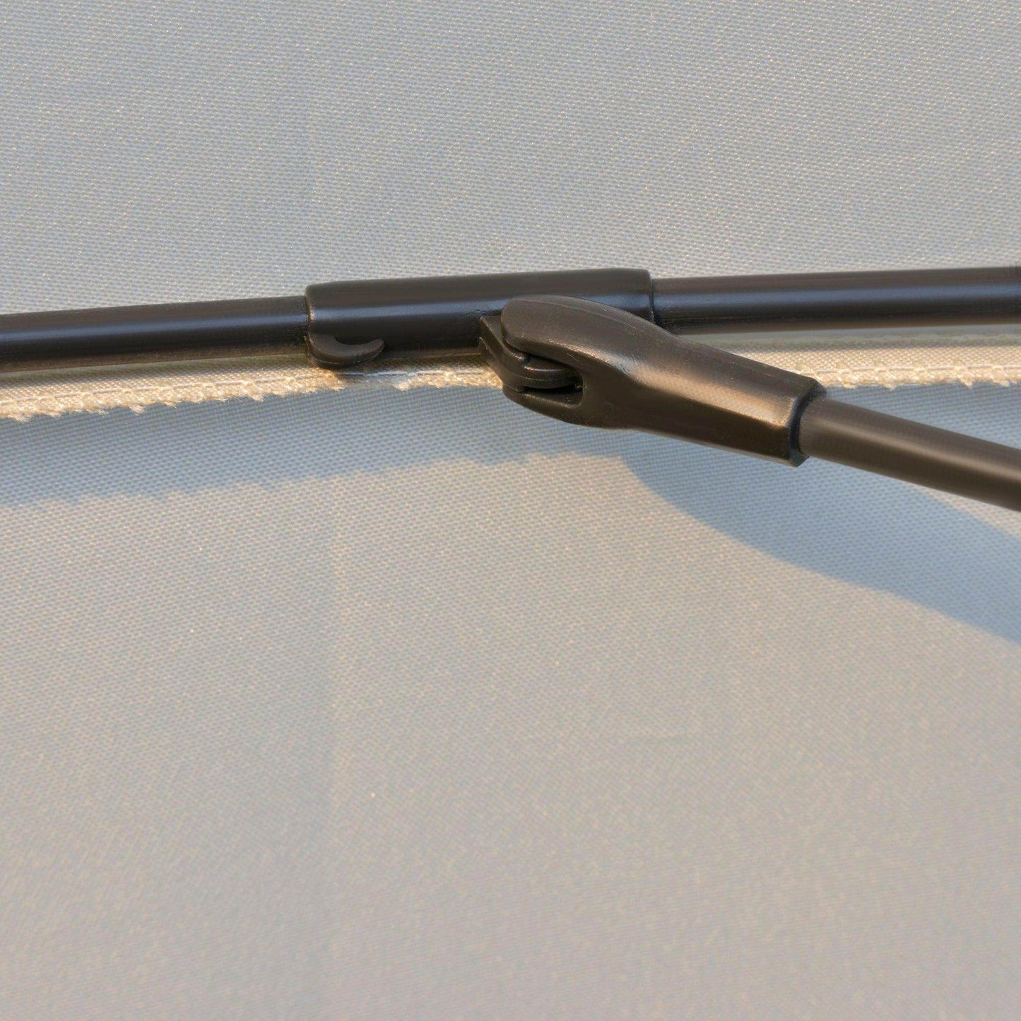 Outsunny 255cm Patio Umbrella - White - ALL4U RETAILER LTD