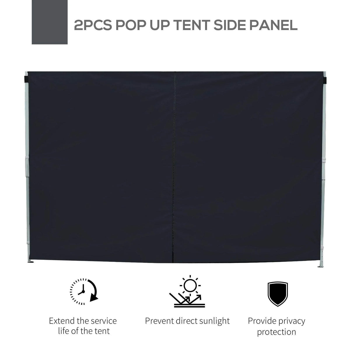 2pcs pop-up tent side panels for privacy, sun protection, and extended tent life