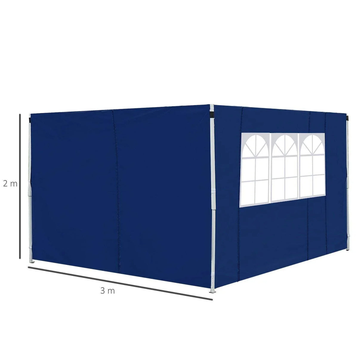 Blue 3m x 2m garden gazebo with window panels, ideal for outdoor events and patio shade