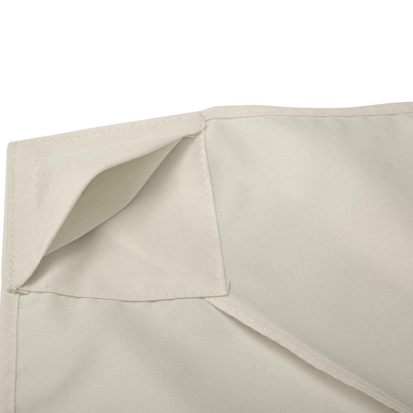Close-up of beige Outsunny 3x3m gazebo canopy roof replacement cover corner with reinforced stitching