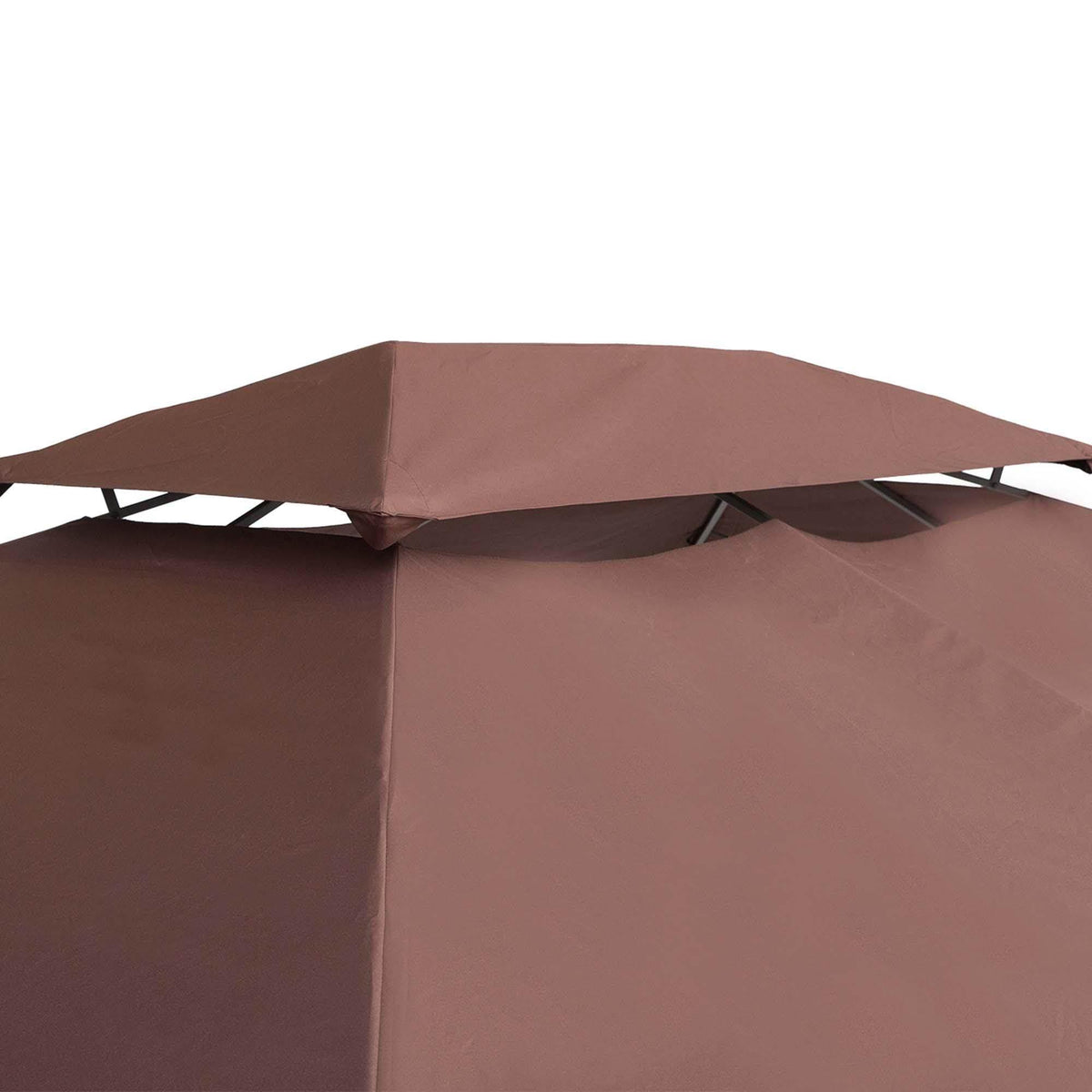 Brown outdoor gazebo canopy with sturdy frame for garden shade and patio use
