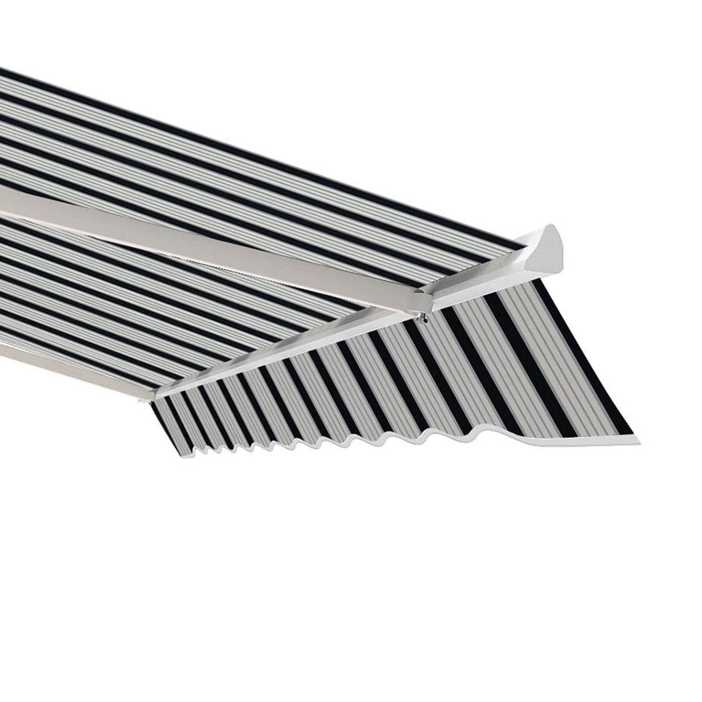 Blue and white striped manual retractable awning for home garden shade, ALL4U RETAILER LTD