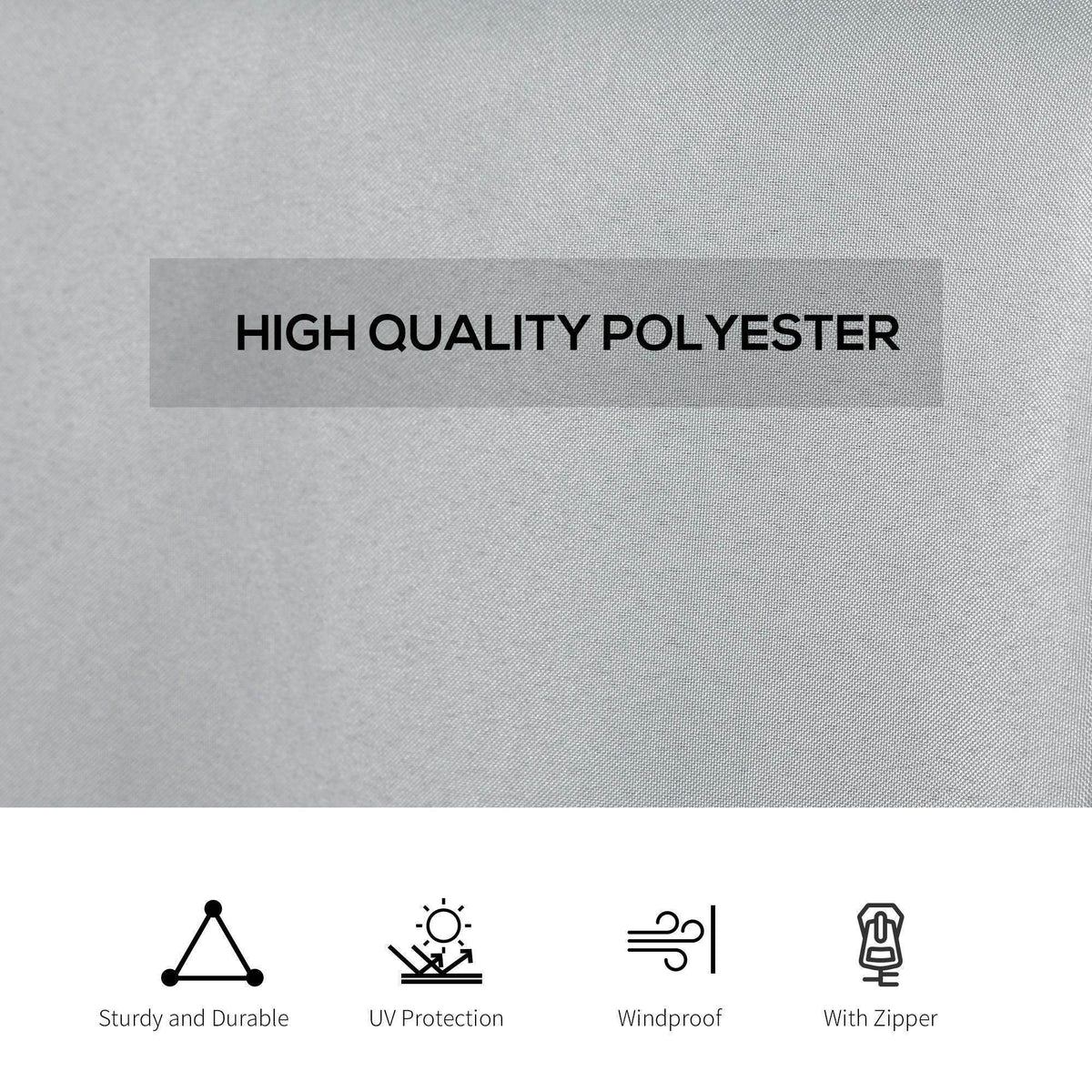 Light grey polyester gazebo sidewall fabric with fine woven texture