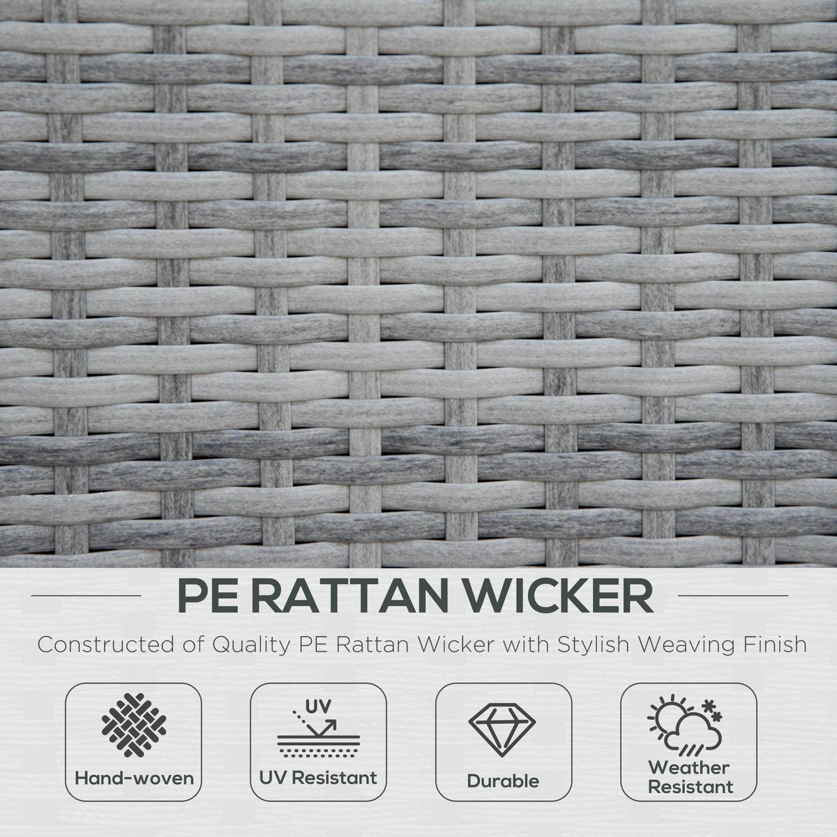 Gray PE rattan wicker weave texture for outdoor sofa set upholstery frame