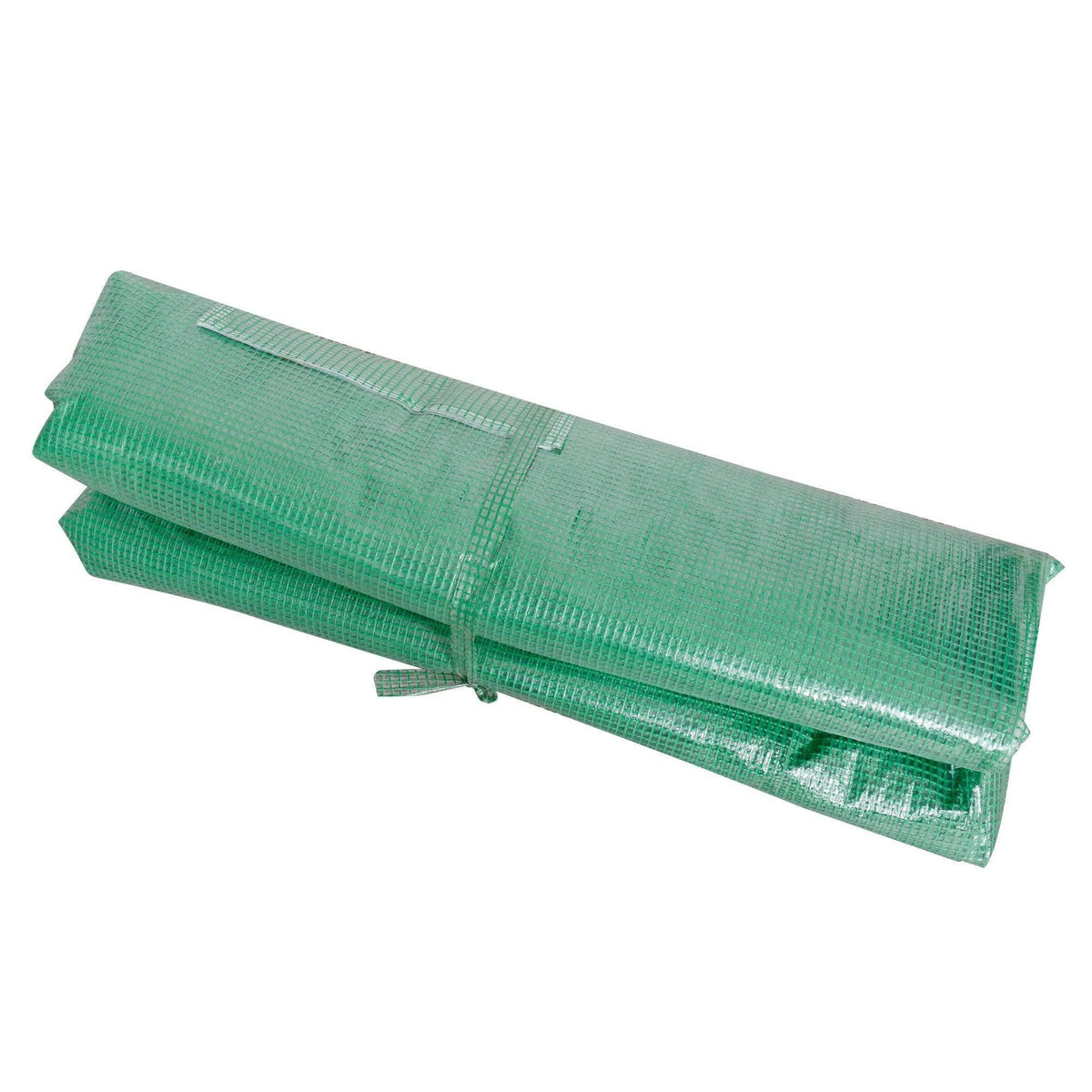 Green PE greenhouse cover roll-up panel with tie straps
