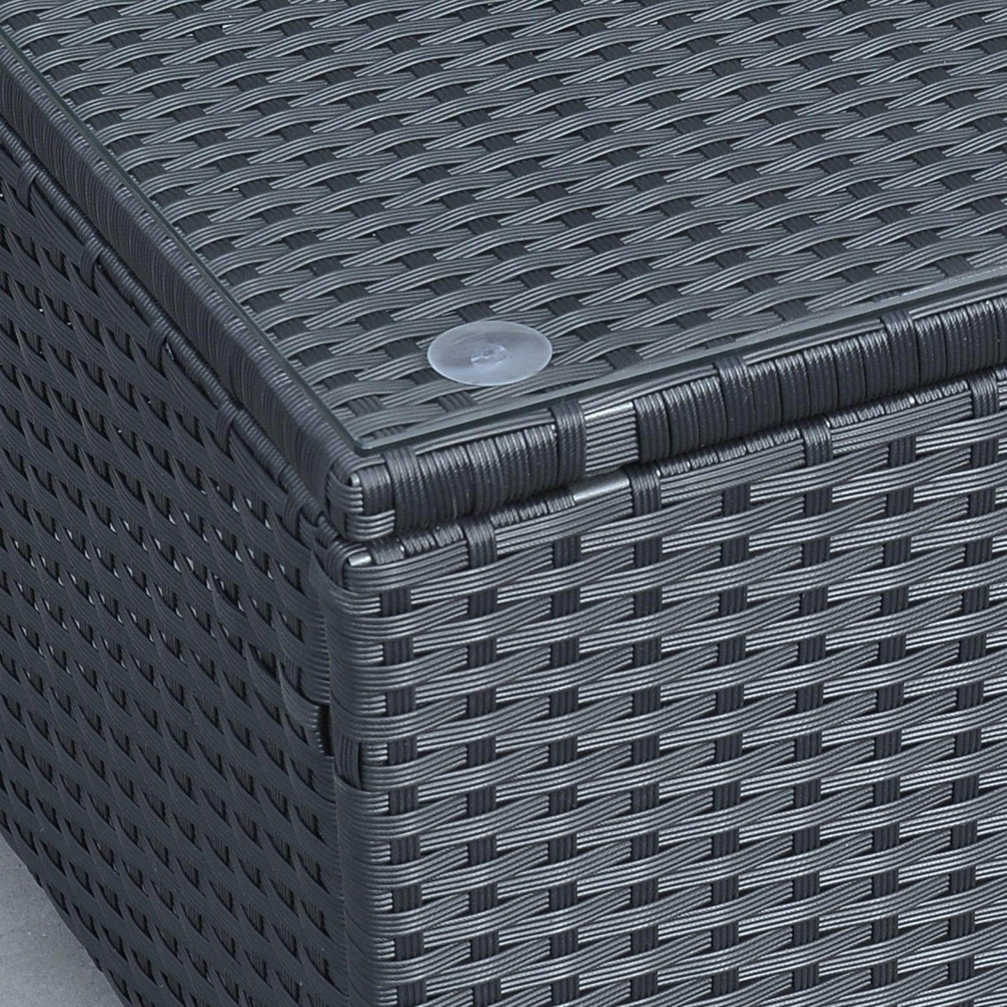 Close-up of black rattan coffee table with woven texture, ALL4U RETAILER LTD home garden decor