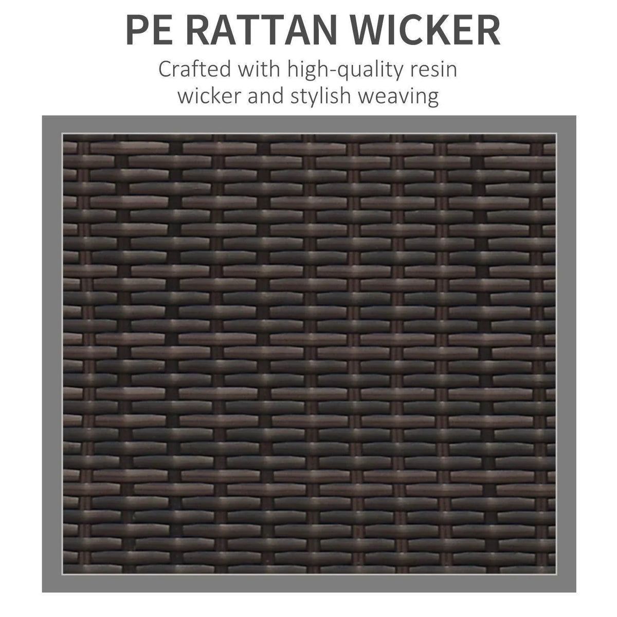 Dark brown PE rattan woven texture panel detail with tight grid pattern