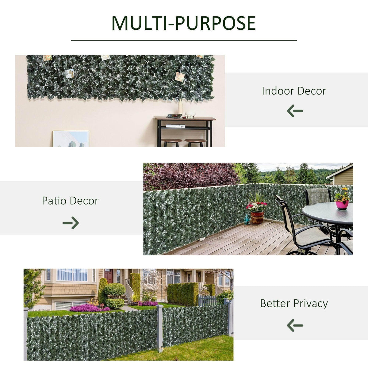 Dark green leaf hedge panel for privacy with dense crinkled foliage