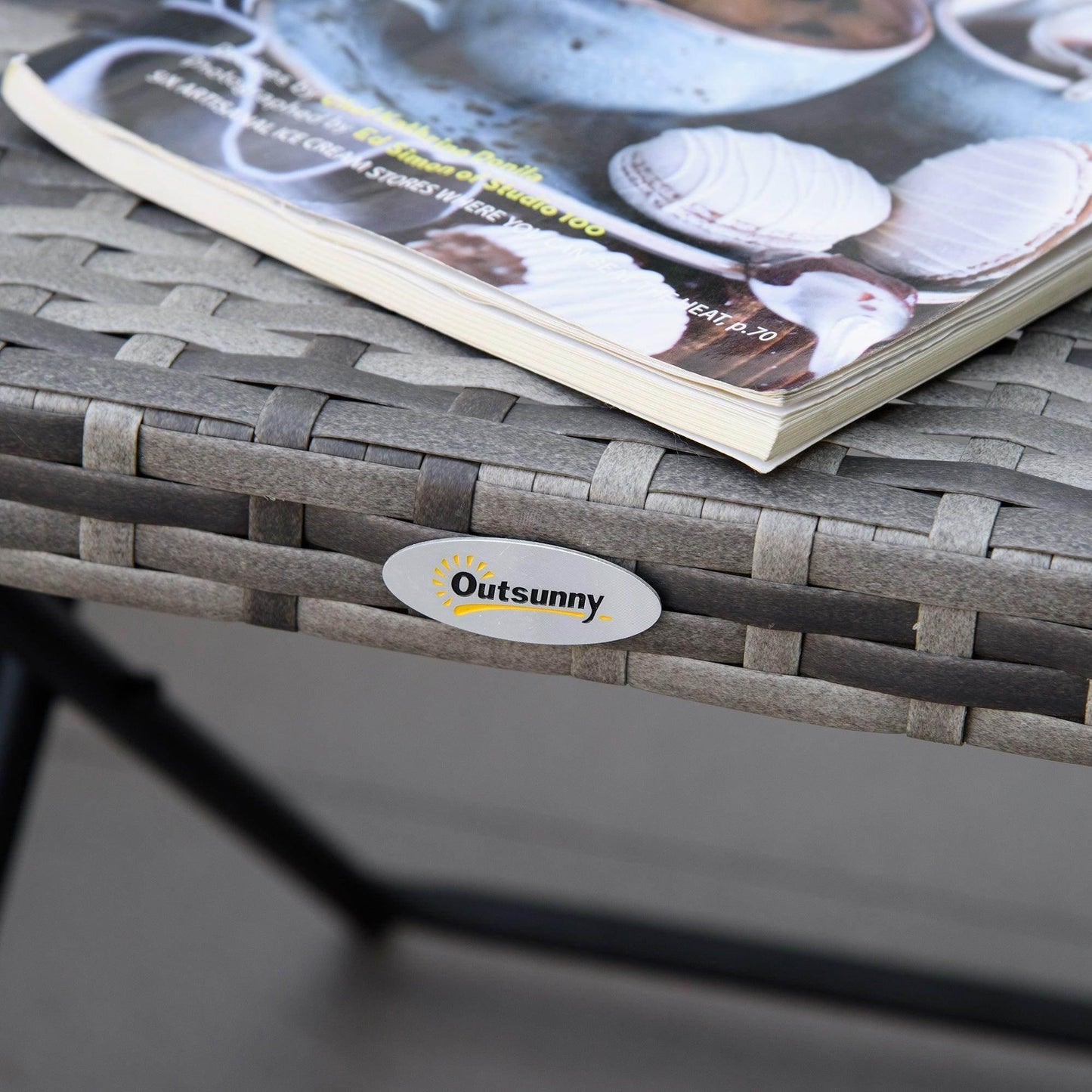 Outsunny Folding Rattan Coffee Table - Compact Outdoor Furniture - ALL4U RETAILER LTD