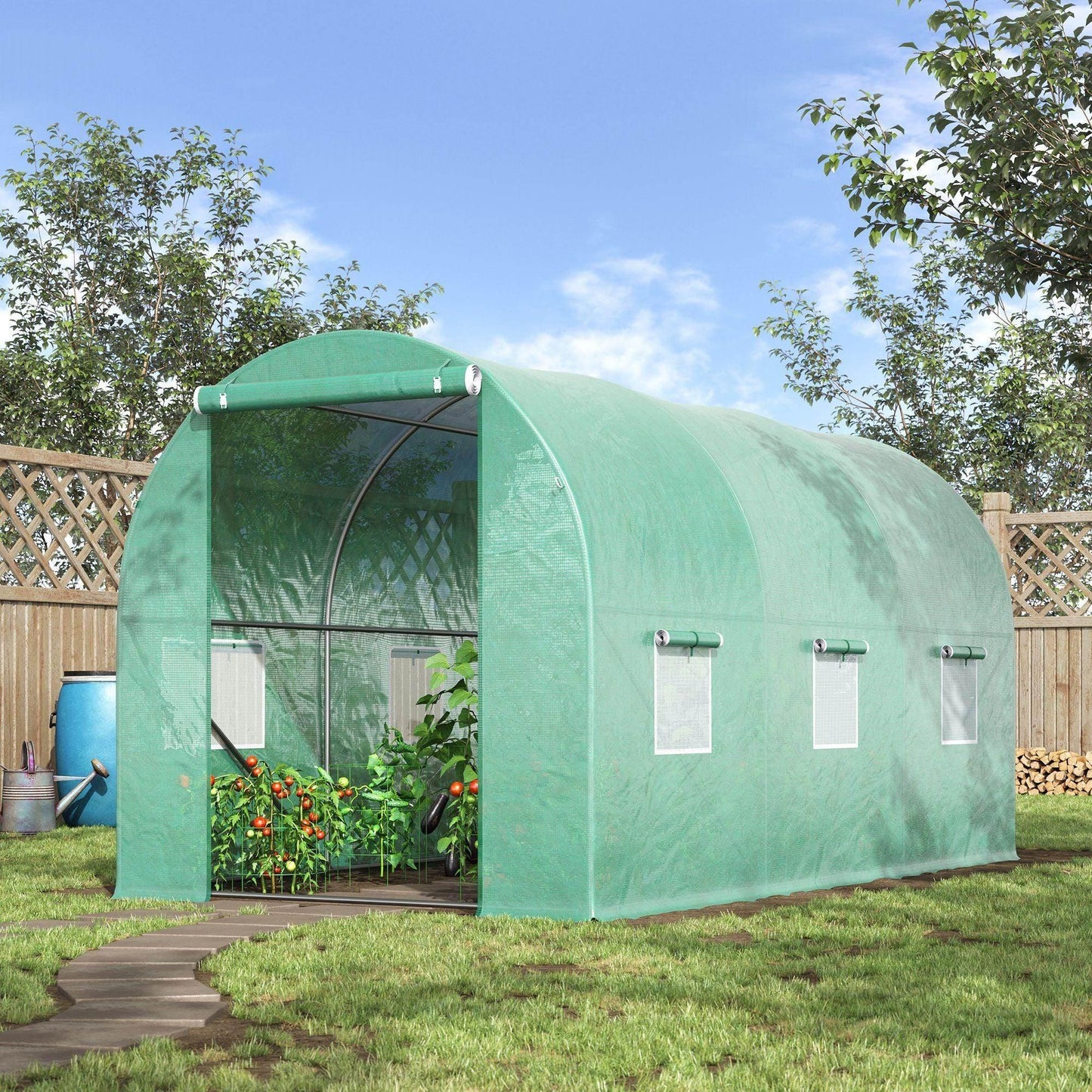 Outsunny Garden Greenhouse 4L x 2W x 2H - Durable Zipped Door - ALL4U RETAILER LTD
