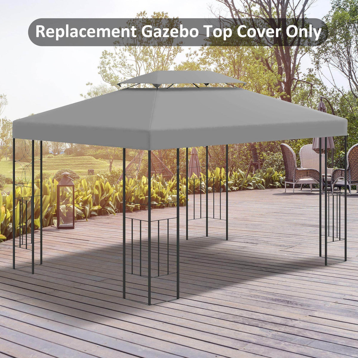 Light grey gazebo canopy top cover, replacement gazebo roof