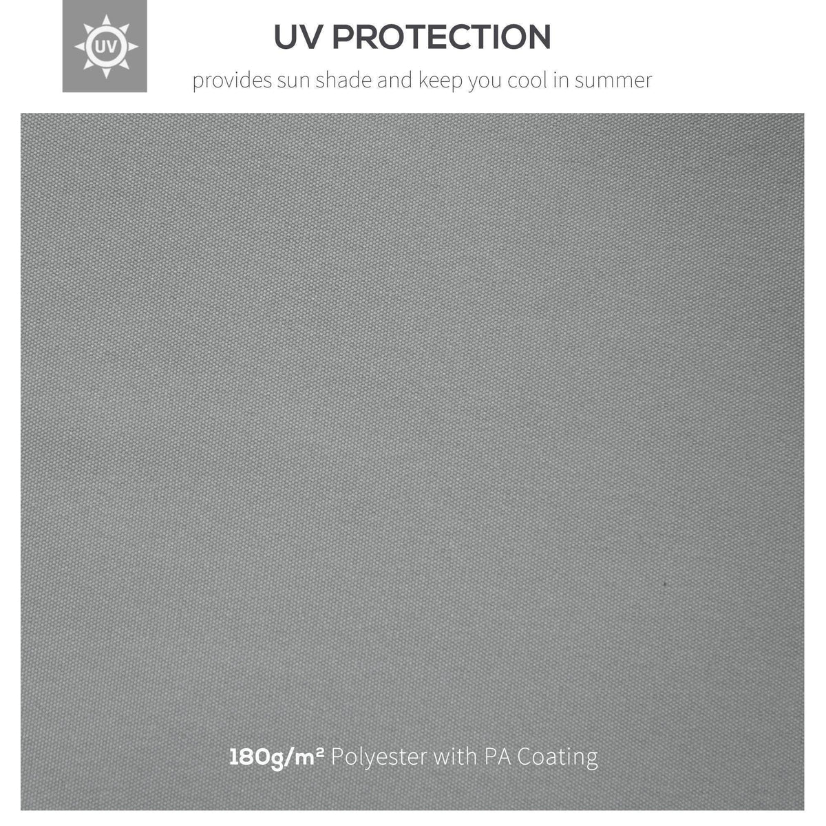 Light grey polyester gazebo canopy fabric with UV protection surface close-up
