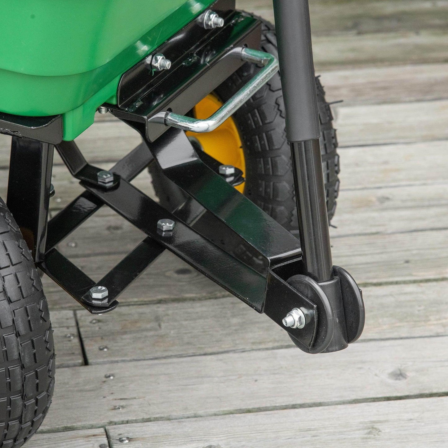 Outsunny Heavy Duty Green Garden Cart - 75L - 4 Wheel Trolley - ALL4U RETAILER LTD