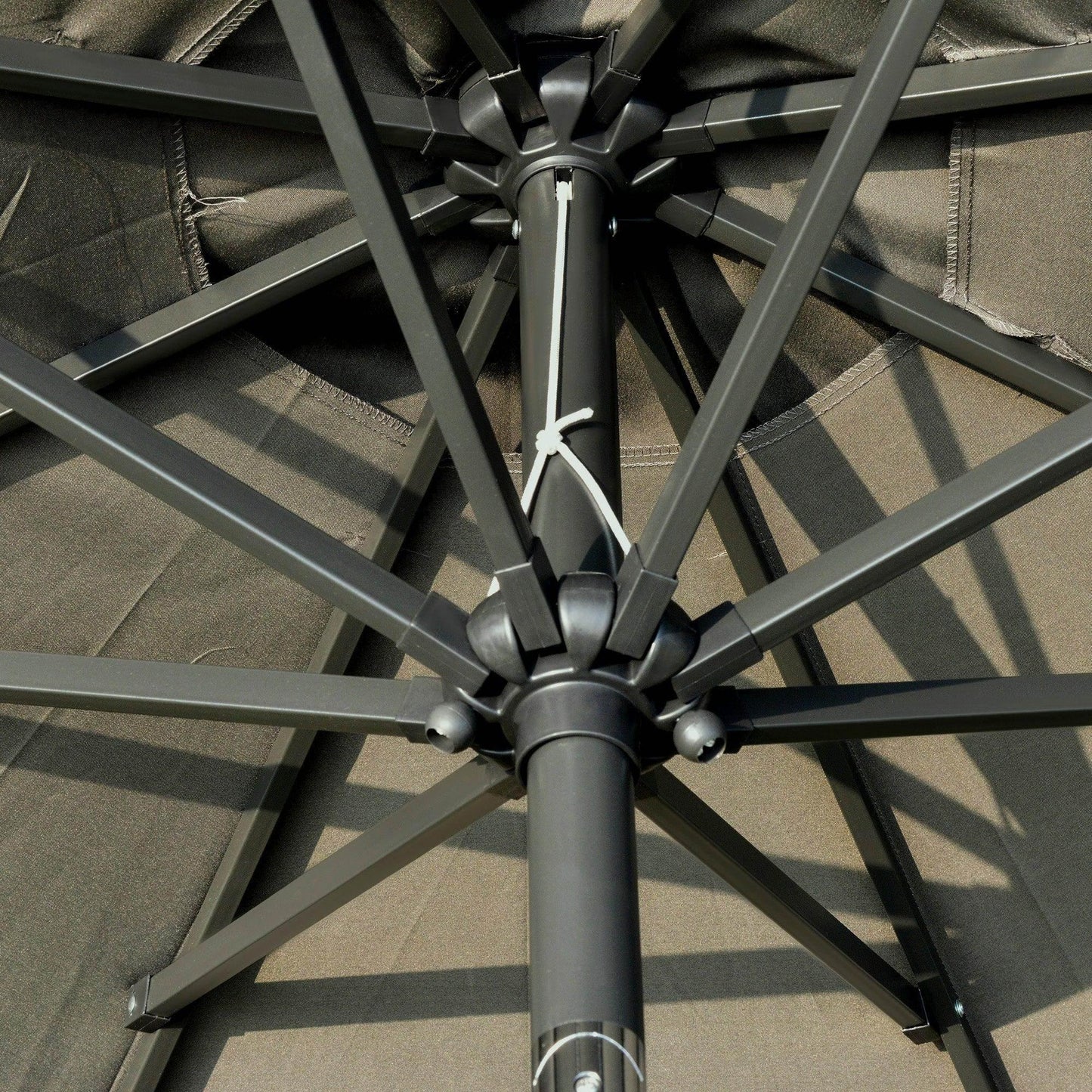 Outsunny Outdoor 2.7m LED Umbrella - Grey - ALL4U RETAILER LTD