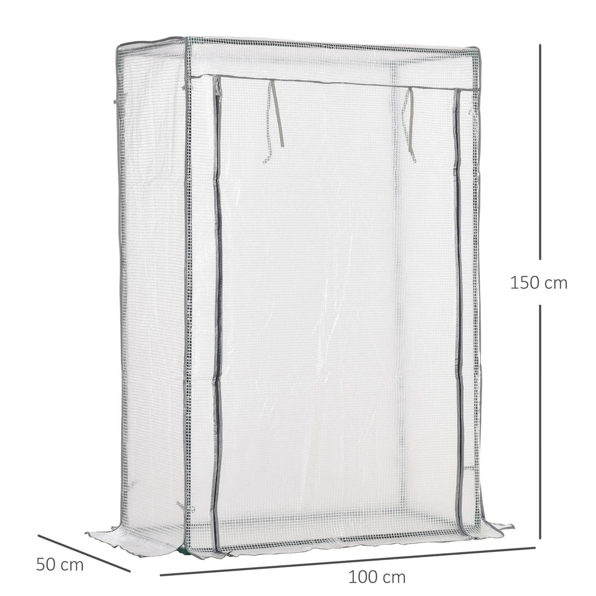 Outdoor greenhouse cover with roll-up side panels and mesh fabric, 100x150 cm