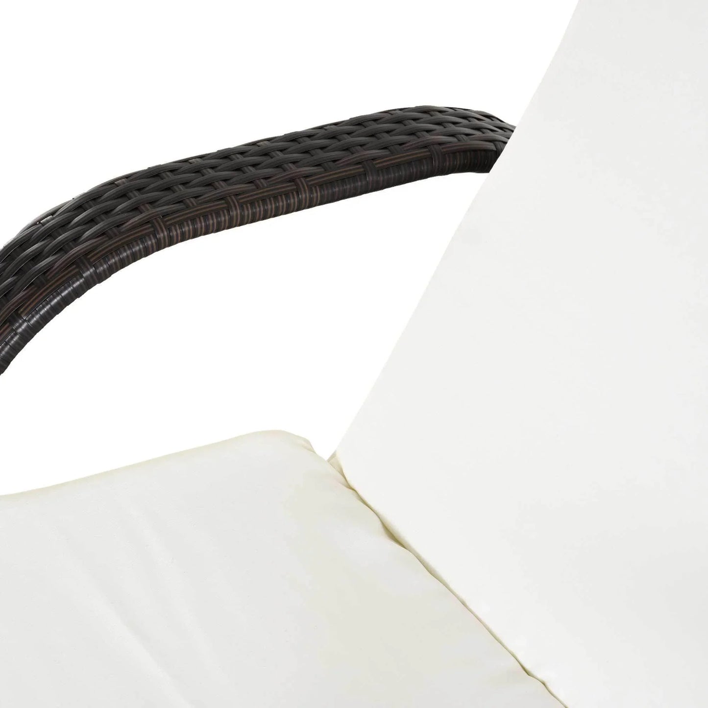 Outsunny Outdoor Brown Rattan Sun Lounger - Adjustable - ALL4U RETAILER LTD