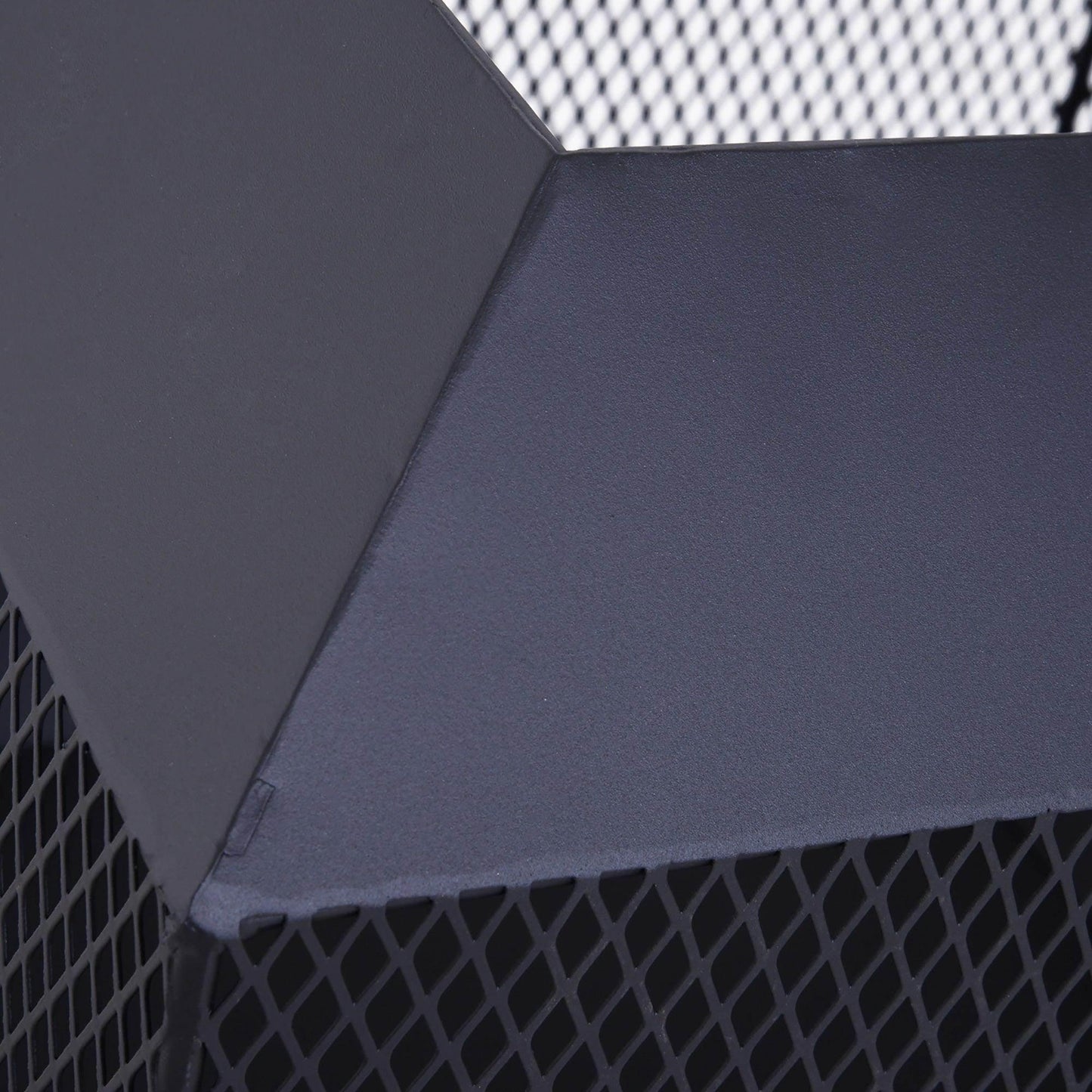 Outsunny Outdoor Fire Pit with Lid and Poker - 44 x 44 x 40cm - ALL4U RETAILER LTD