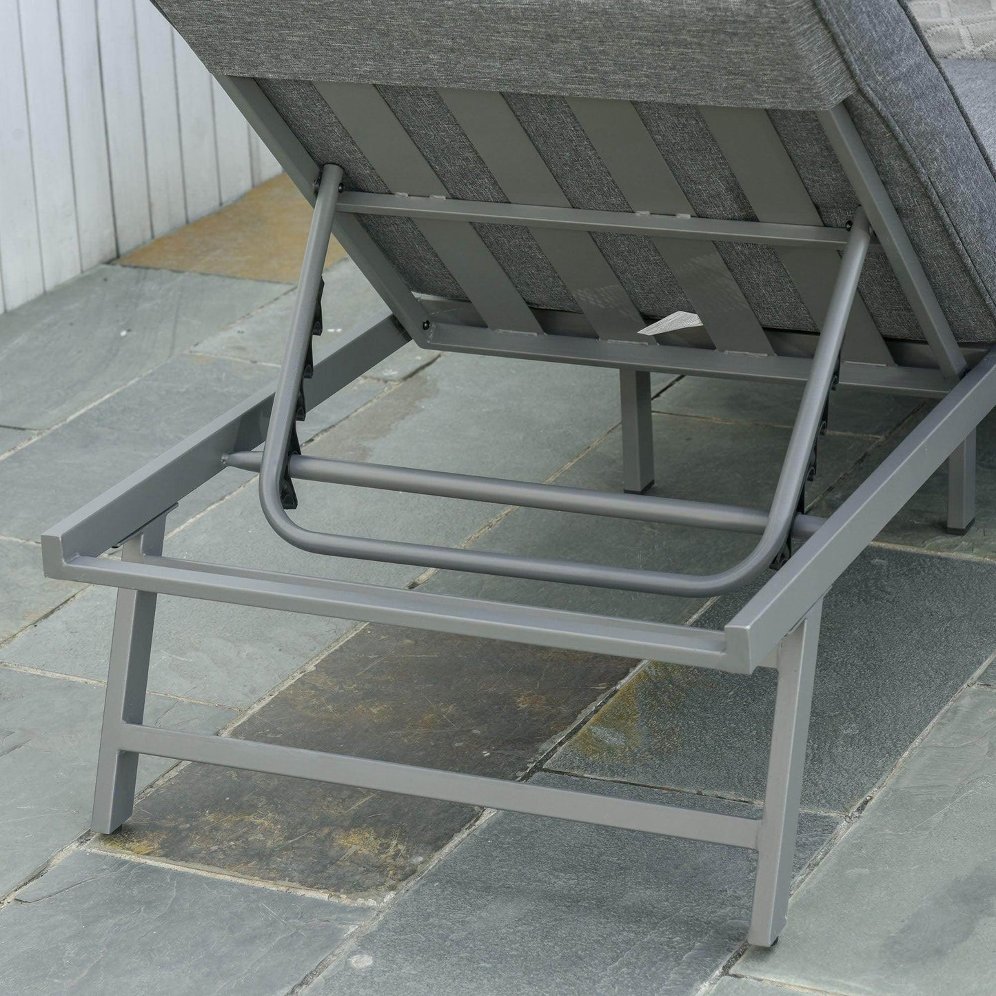 Outsunny Outdoor Patio Set with Convertible Sofa - Grey - ALL4U RETAILER LTD