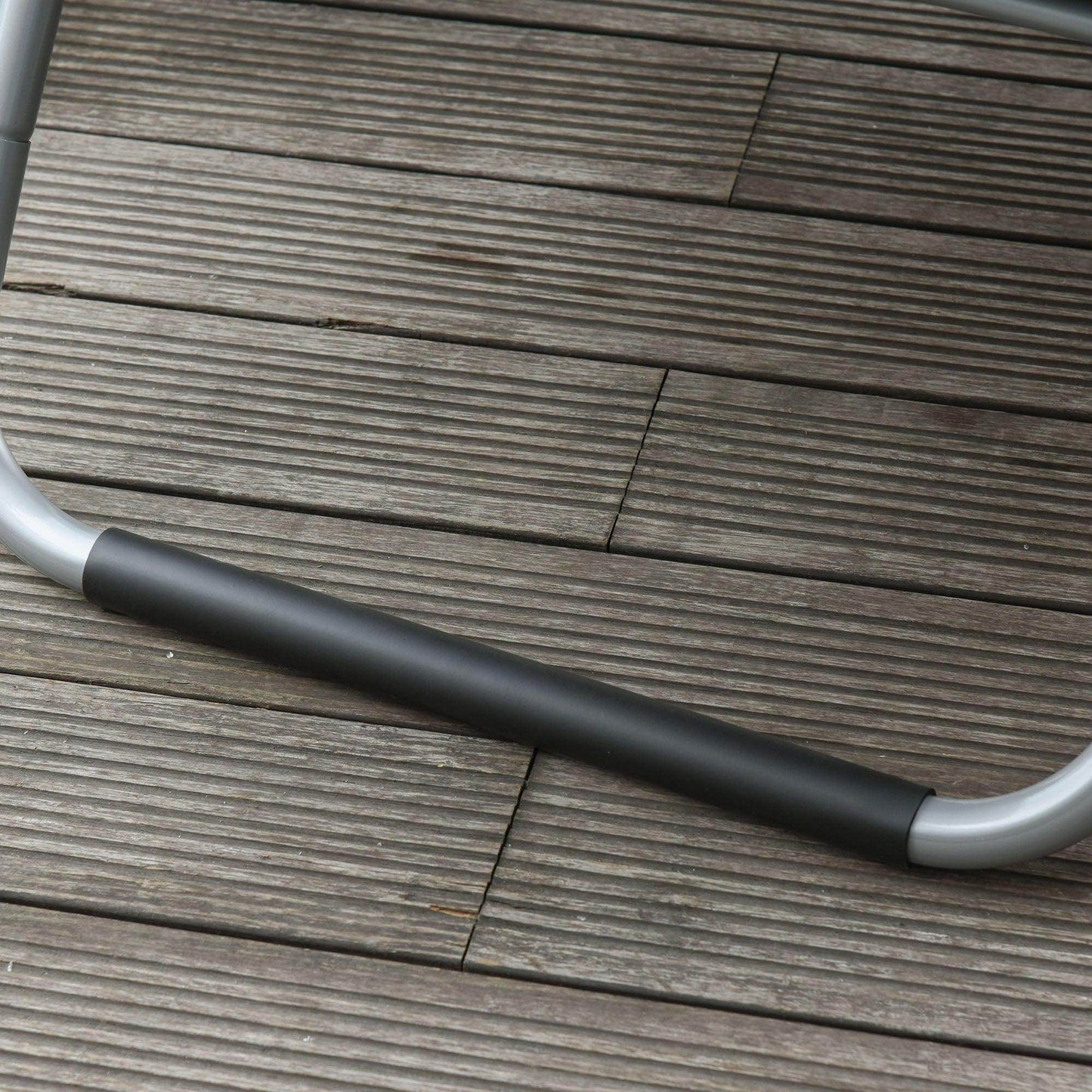 Outsunny Portable Ergonomic Lounger Chair for Garden Patio - Dark Grey - ALL4U RETAILER LTD