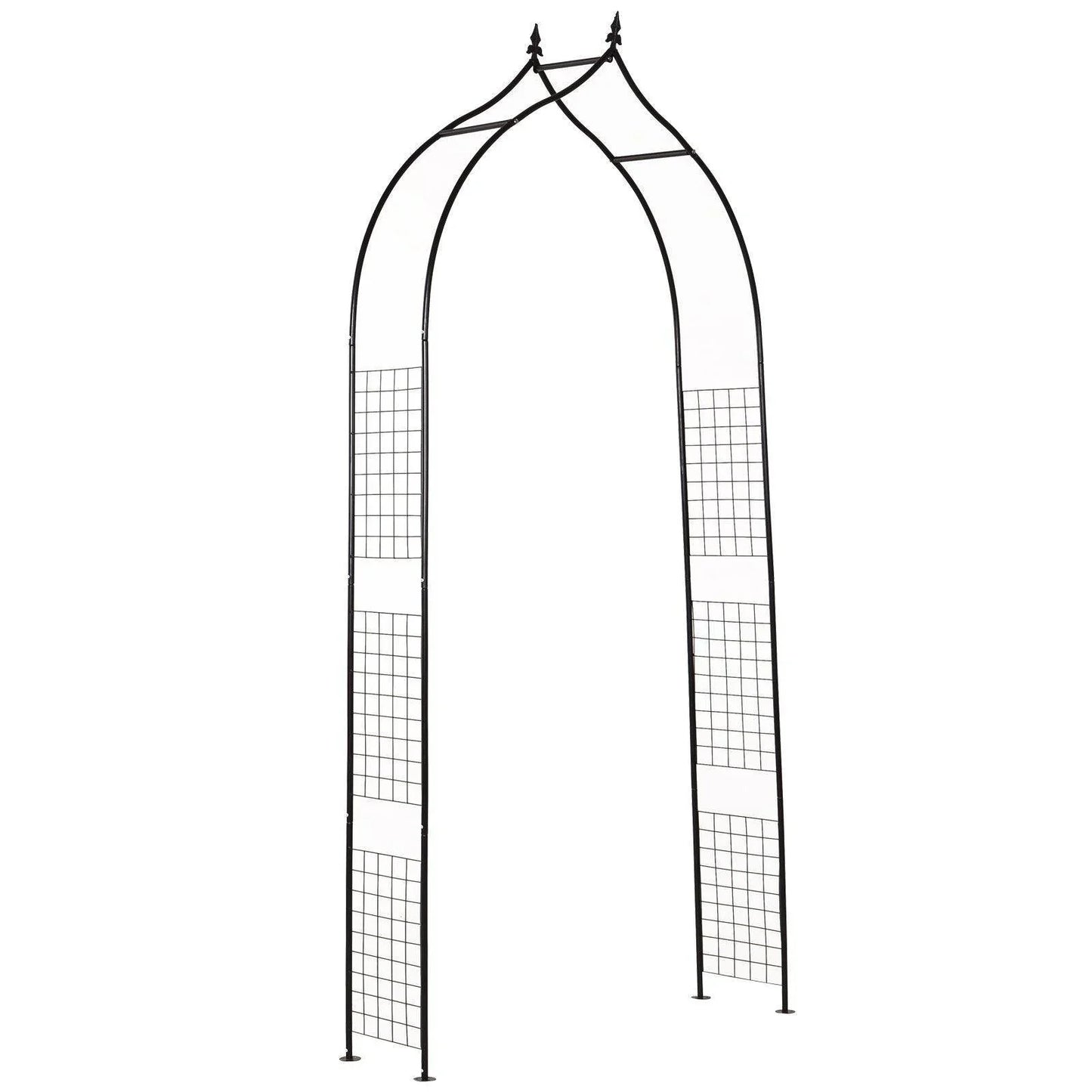 Outsunny Steel Pergola with Garden Arch - Black - ALL4U RETAILER LTD