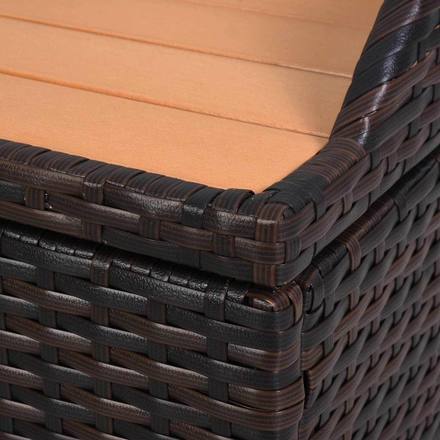 Outsunny Storage Bench Seat with Cushion - Brown - ALL4U RETAILER LTD