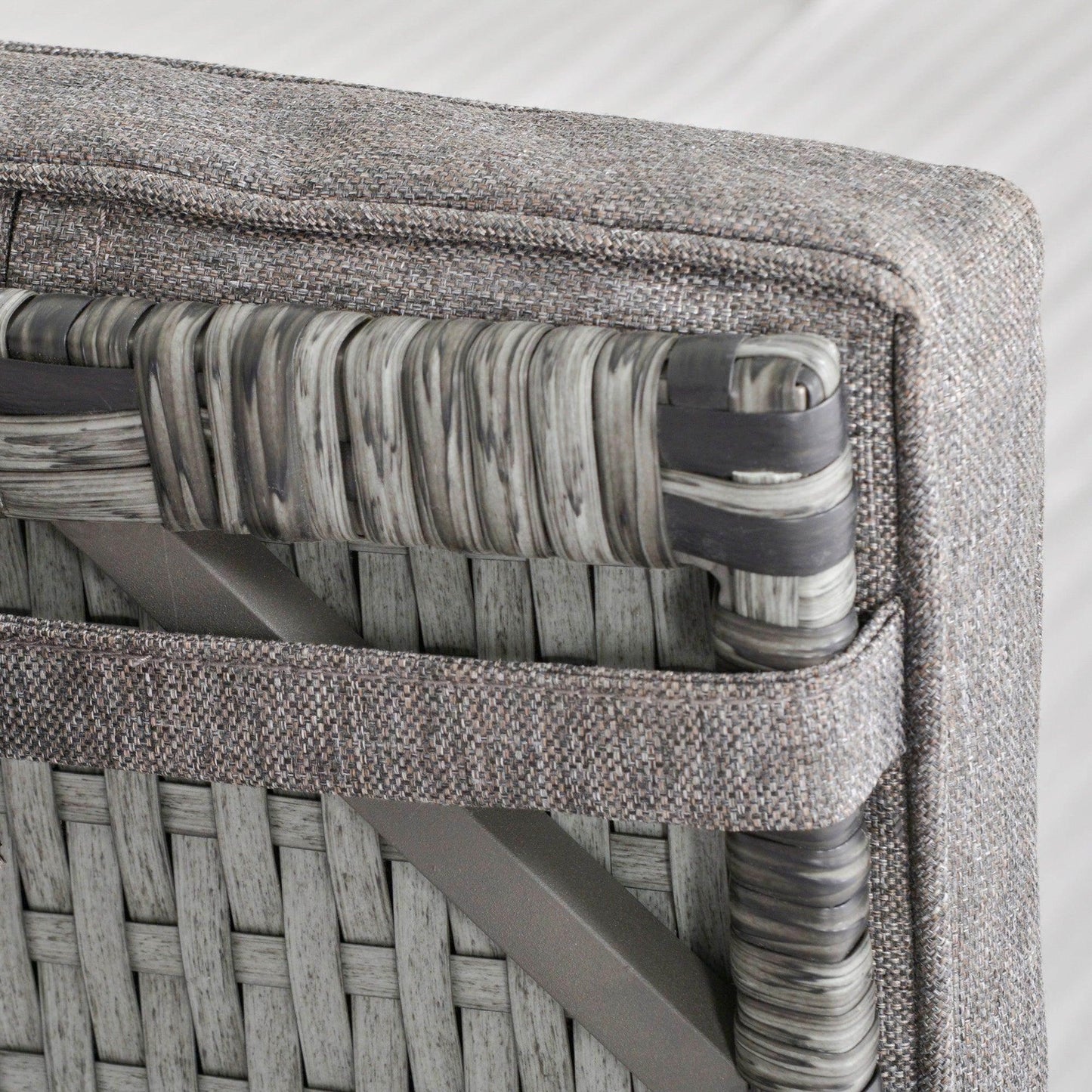 Outsunny Wicker Chaise Lounge Set - Grey - ALL4U RETAILER LTD