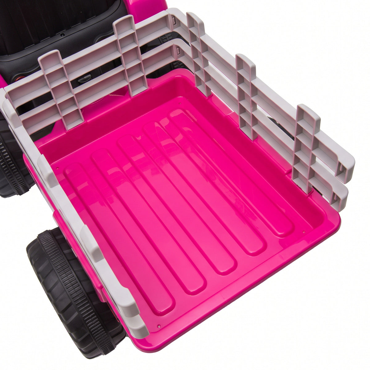 HOMCOM 12V Pink Kids Ride On Tractor With Remote Control And Trailer