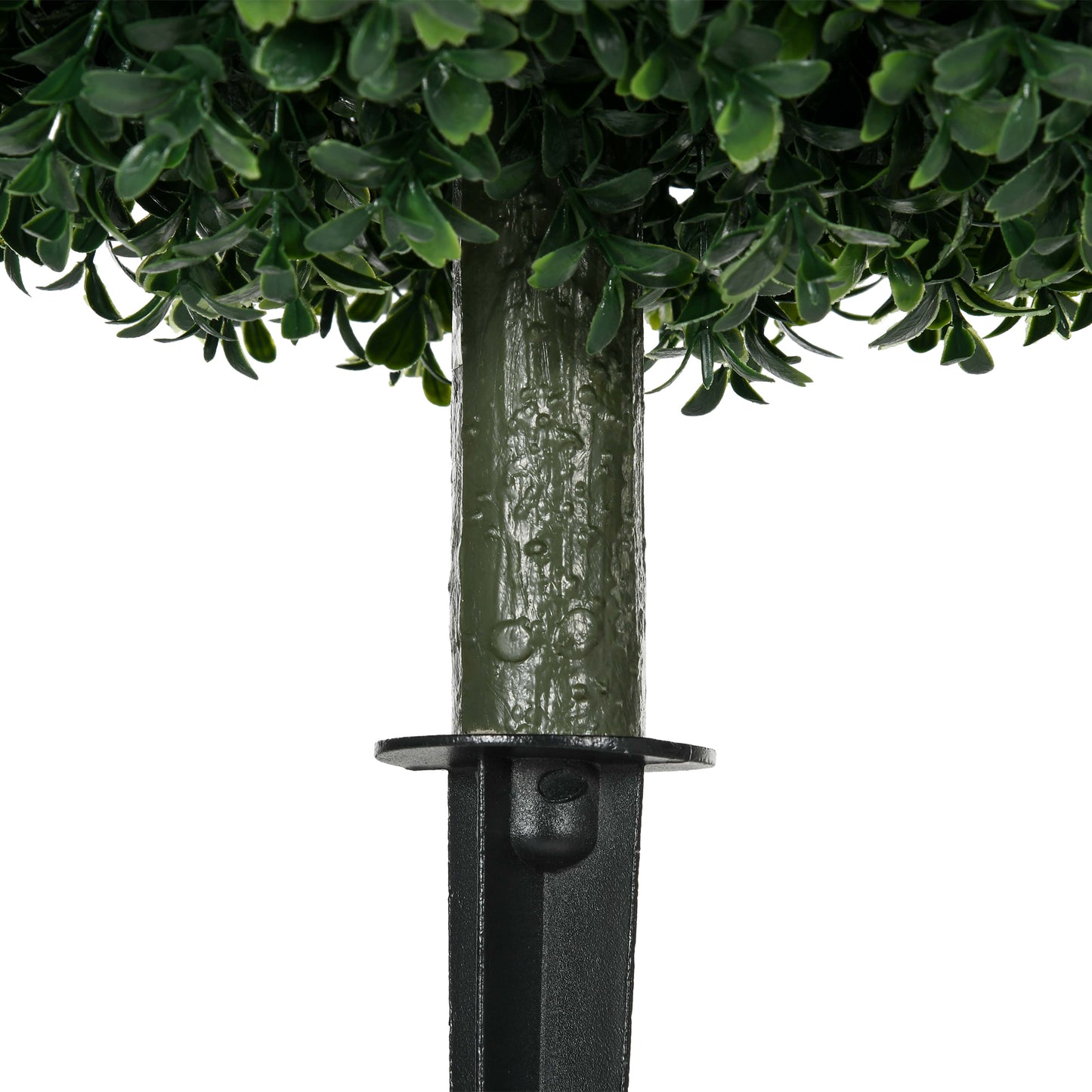 HOMCOM 2 Pack Artificial Boxwood Topiary Trees With Ground Stakes Ball Shaped For Indoor Outdoor UV Resistant