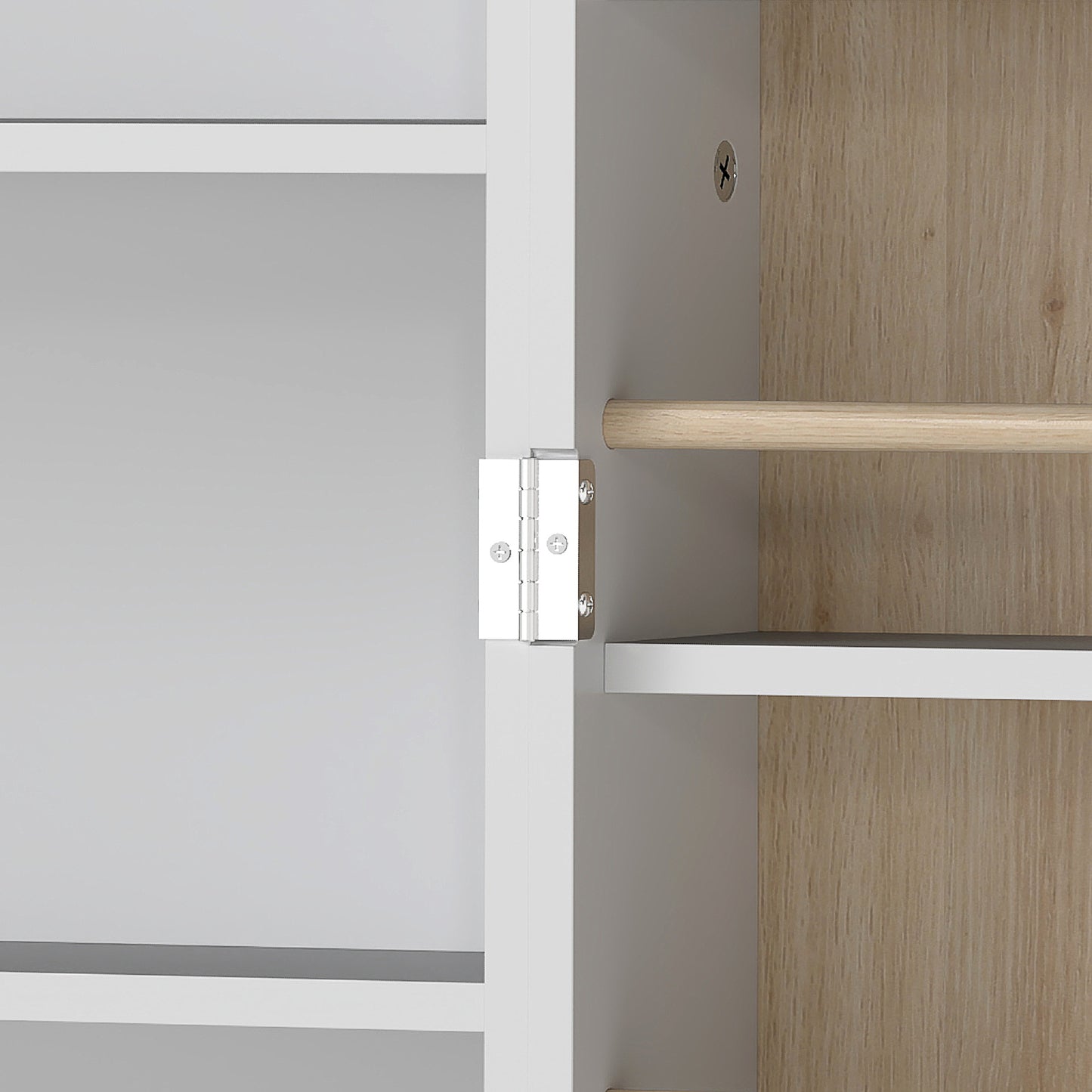 HOMCOM 119.5 cm Freestanding Kitchen Cabinet With Double Doors, 5 Tiers, 12 Spice Racks, White