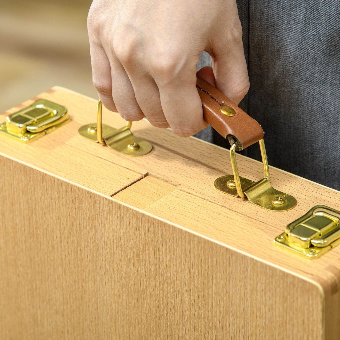 Vinsetto Adjustable Beechwood Table Easel Box for Canvas Up to 61cm - Portable Folding Artist Drawing Station - ALL4U RETAILER LTD