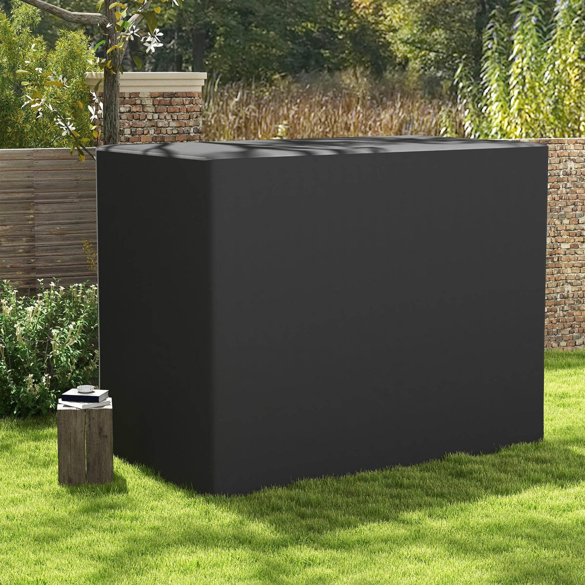 Dark grey 3-seater swing chair cover, large rectangular top, outdoor weather protection