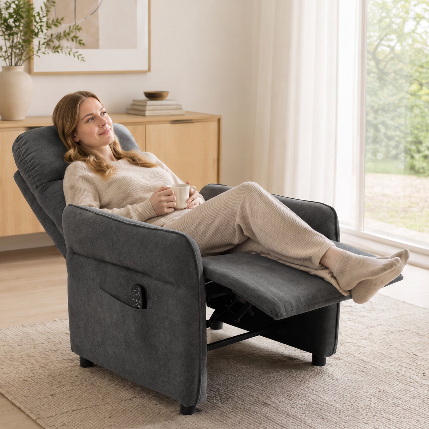 Homcom Push Back Recliner With Massage And Lower Back Heat