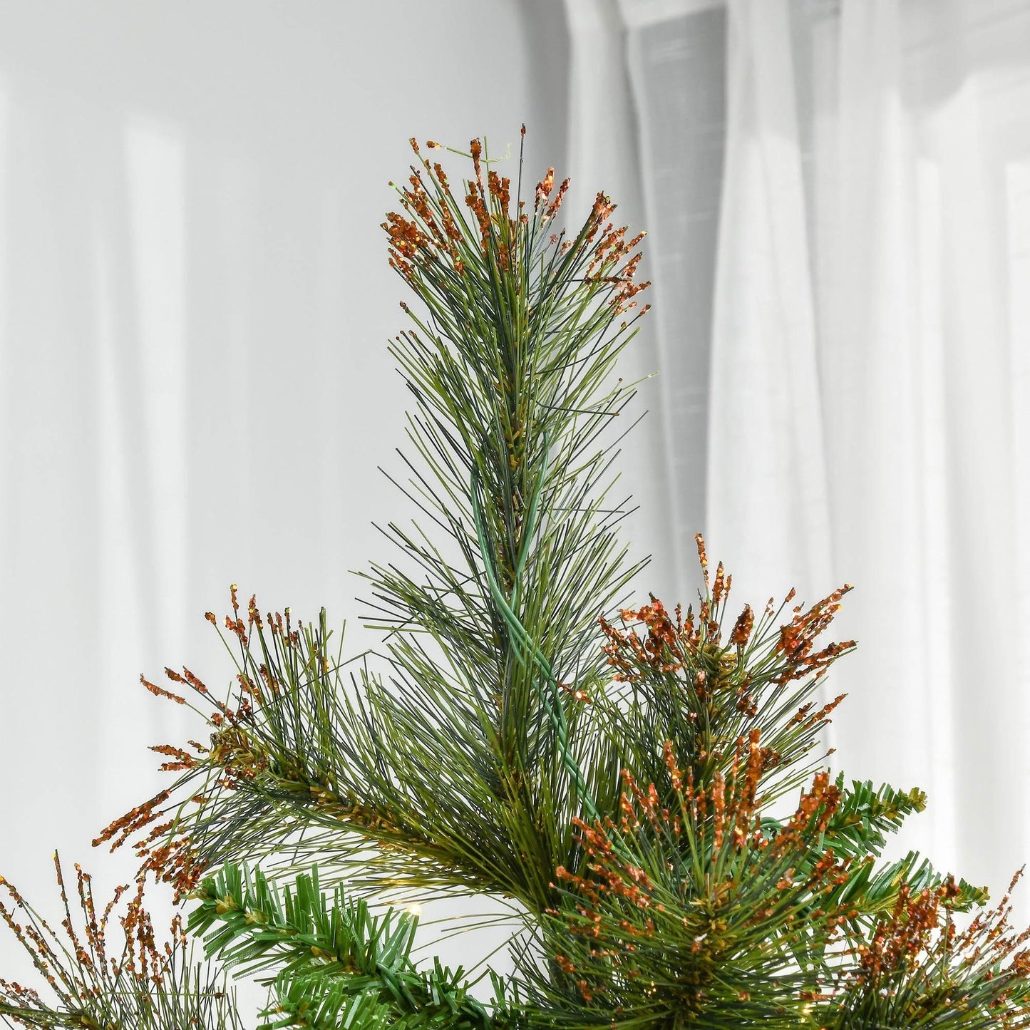 HOMCOM 1.8m Pre-Lit Artificial Christmas Tree with Metal Stand - Lush Green Design - ALL4U RETAILER LTD