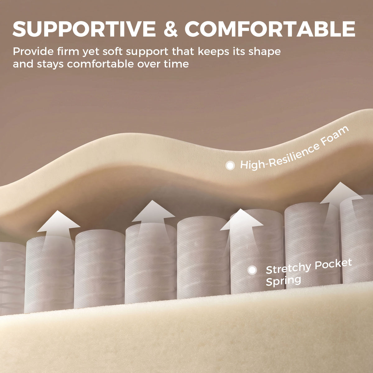 Close-up style view of cream cushioning layer on a rocking chair seat and backrest