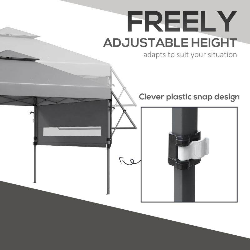 Outsunny 5x3m Pop Up Gazebo with Extendable Dual Awnings - Easy Up Marquee Party Tent, 1-Button Push, Double Roof, Wheeled Bag, Sandbags, Height Adjustable - Instant Shelter in Grey - ALL4U RETAILER LTD