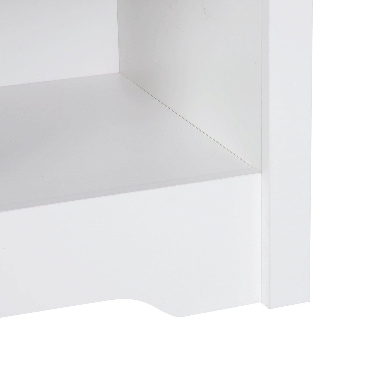 HOMCOM Set of 2 White Bedside Tables with Drawer Shelf, Modern Nightstand for Bedroom or Living Room - ALL4U RETAILER LTD