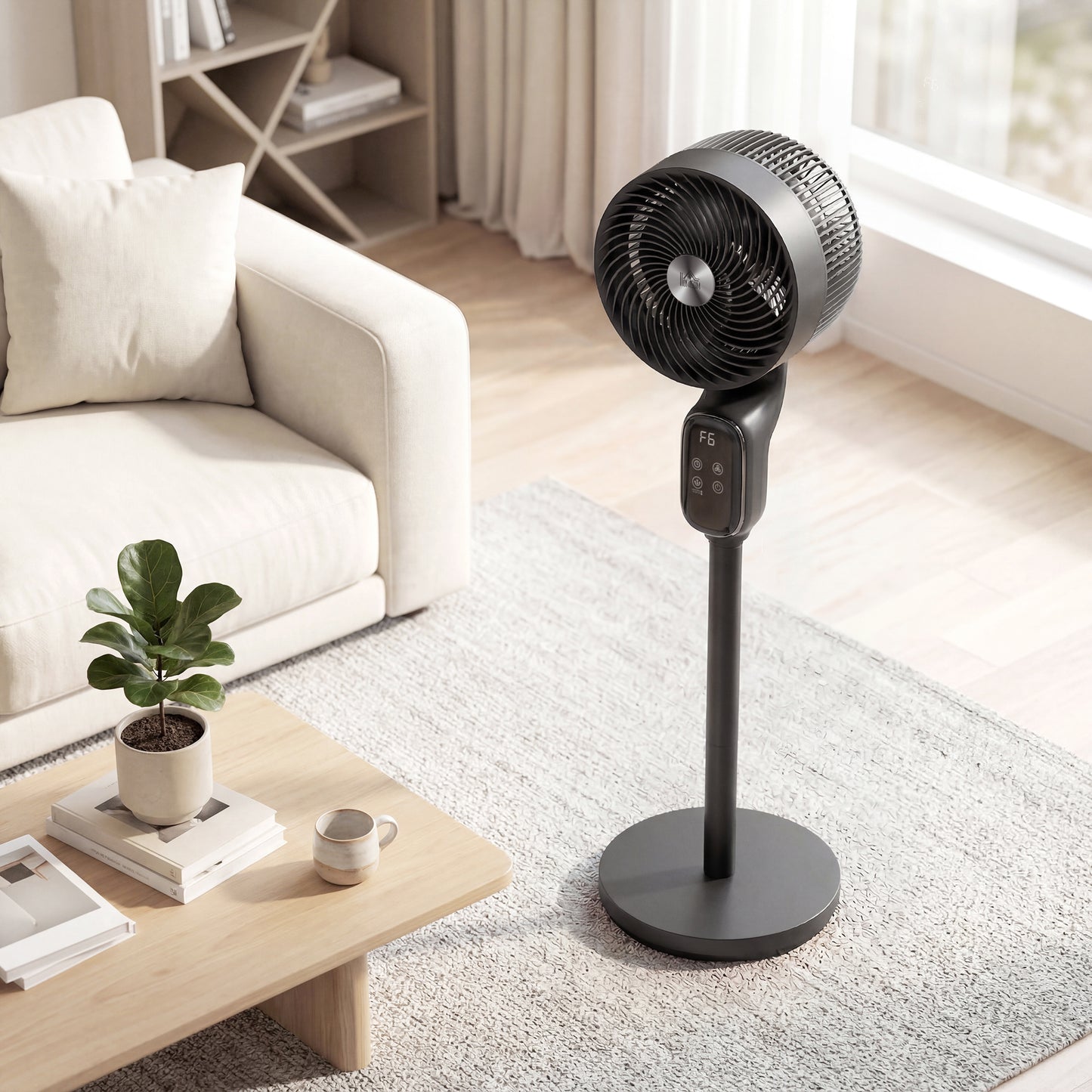 HOMCOM 39 Inch Pedestal Standing Fan With Remote, 8 Speeds, 3D Oscillation, Quiet 20 Decibels, Adjustable Height, Black