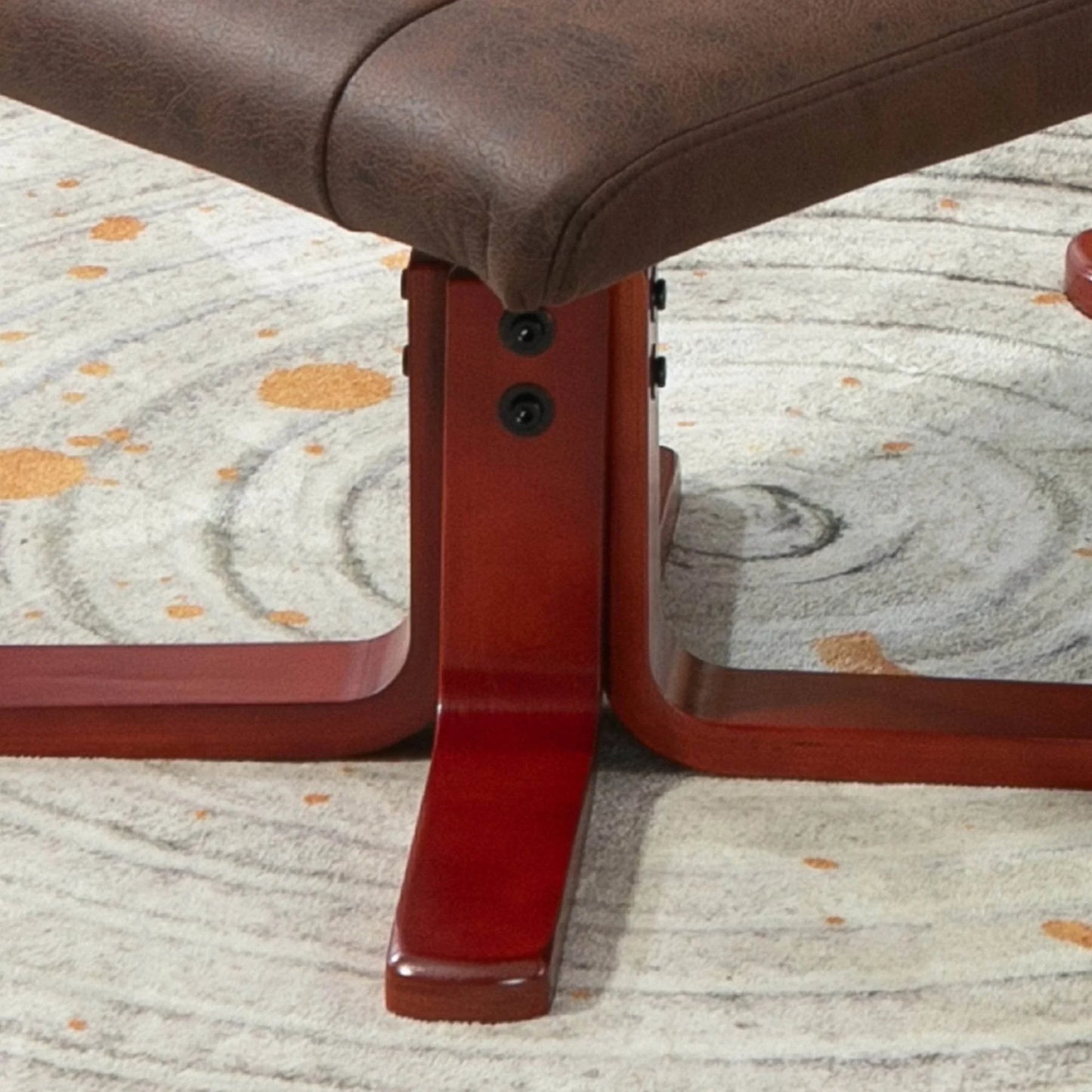 HOMCOM Dark Brown Faux Microfibre Leather Reclining Chair and Ottoman Set - ALL4U RETAILER LTD