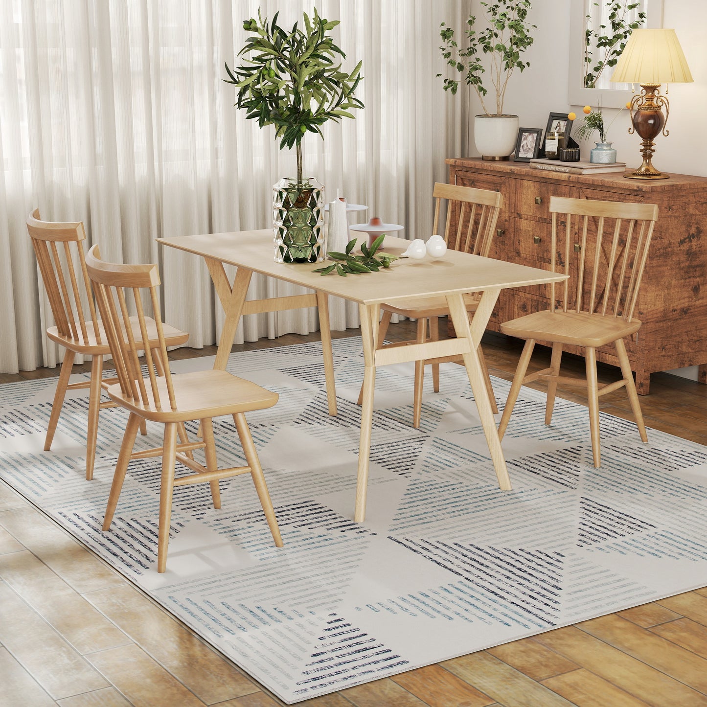 HOMCOM Modern Area Rug Geometric Pattern Non Slip Washable Soft Floor Carpet For Living Room 290 X 200 Cm Multi Colored