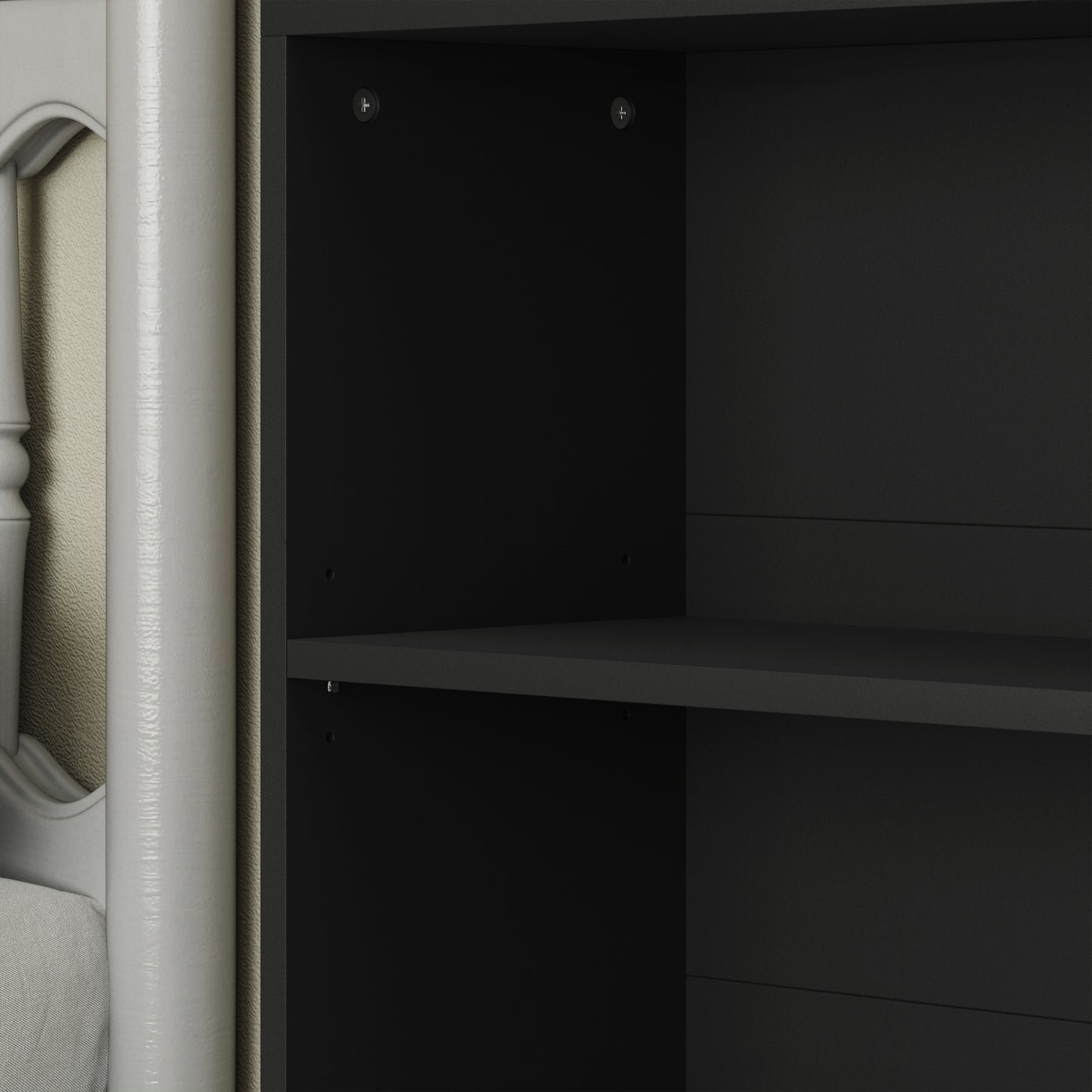 HOMCOM Six Shelf Bookcase Black With Four Adjustable Shelves And Six Open Compartments