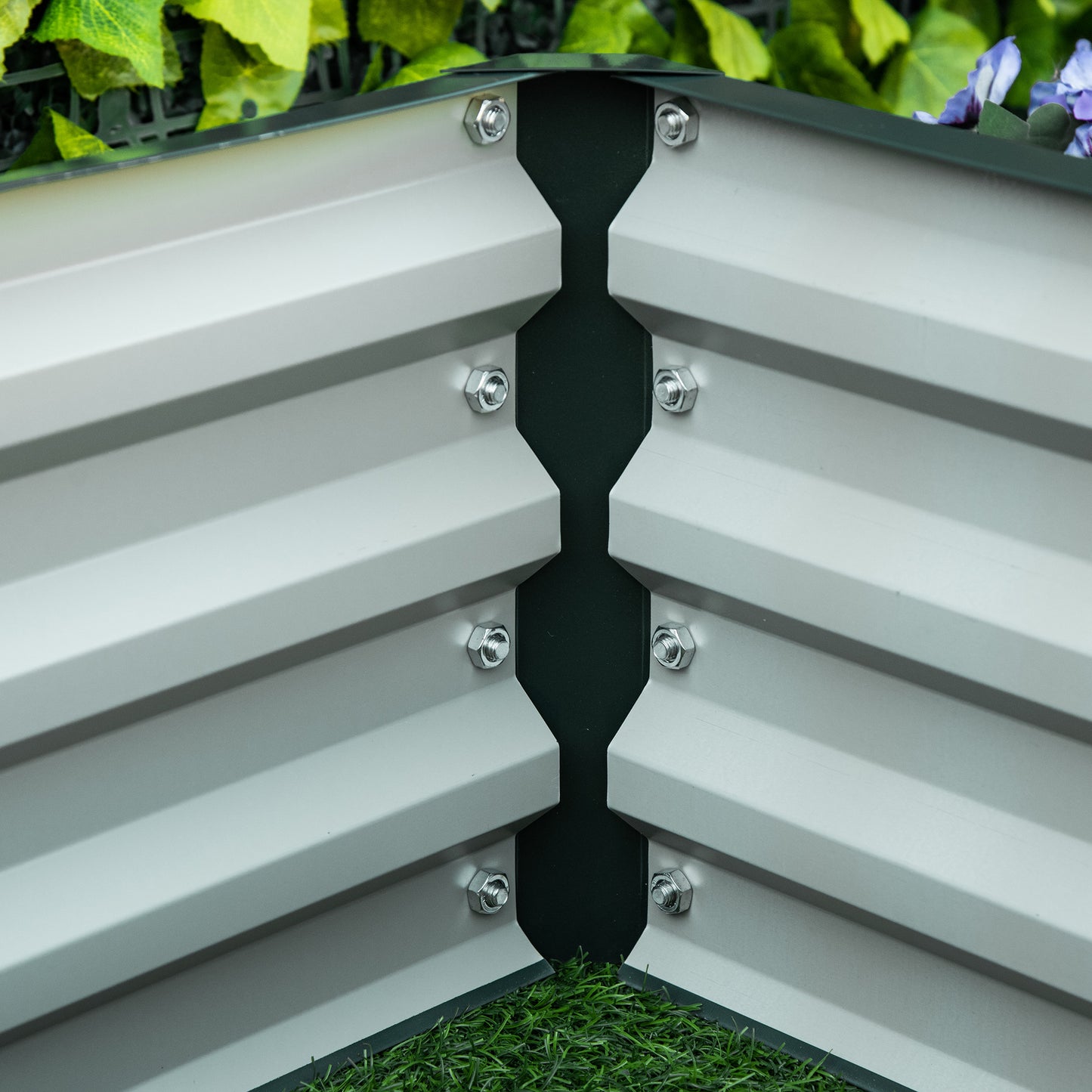 Outsunny Set Of 2 Raised Garden Beds Galvanised Outdoor Planters For Herbs And Vegetables For Patio Balcony Green