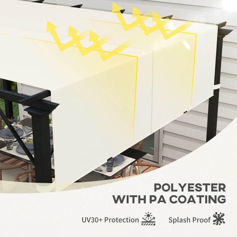 Cream-white canopy fabric replacement panels for pergola roof cover