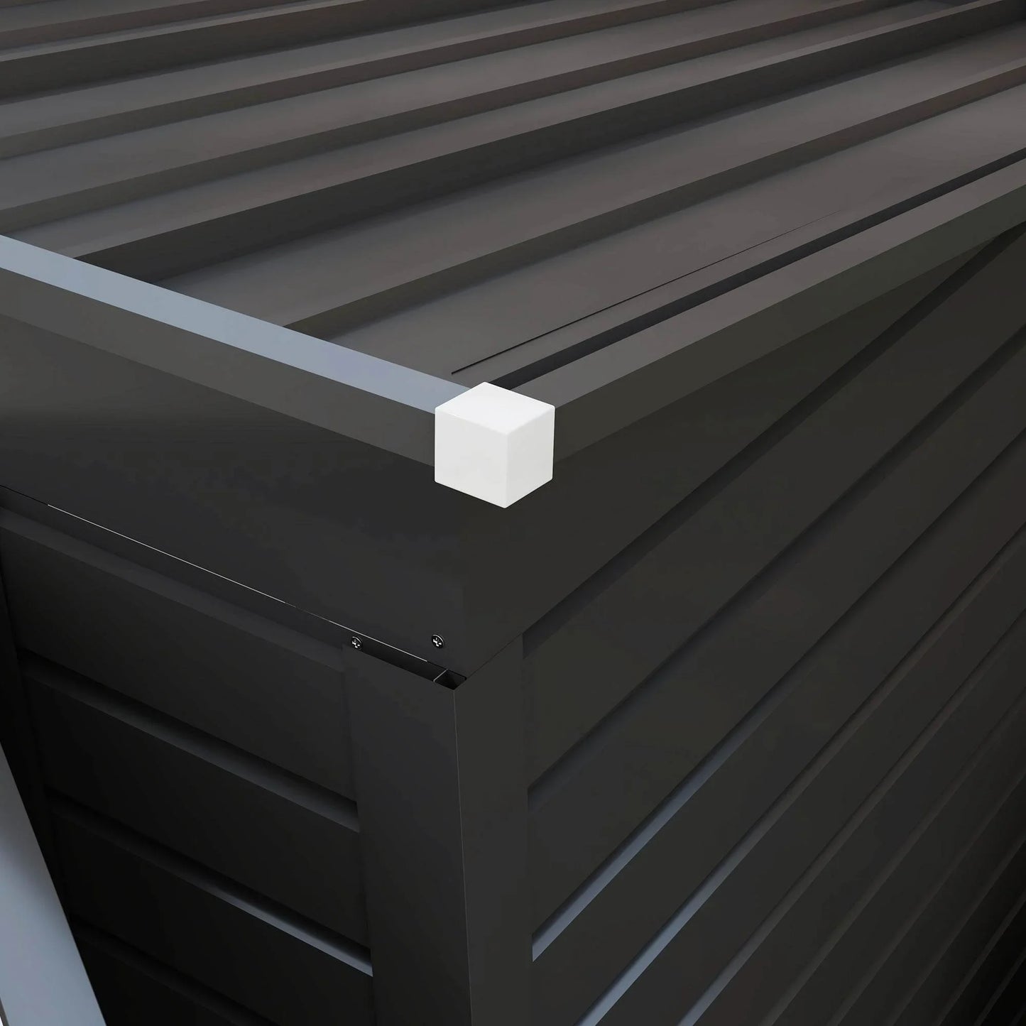 Outsunny 8 x 4FT Galvanized Metal Garden Storage Shed with Double Doors and Ventilation, Grey - ALL4U RETAILER LTD