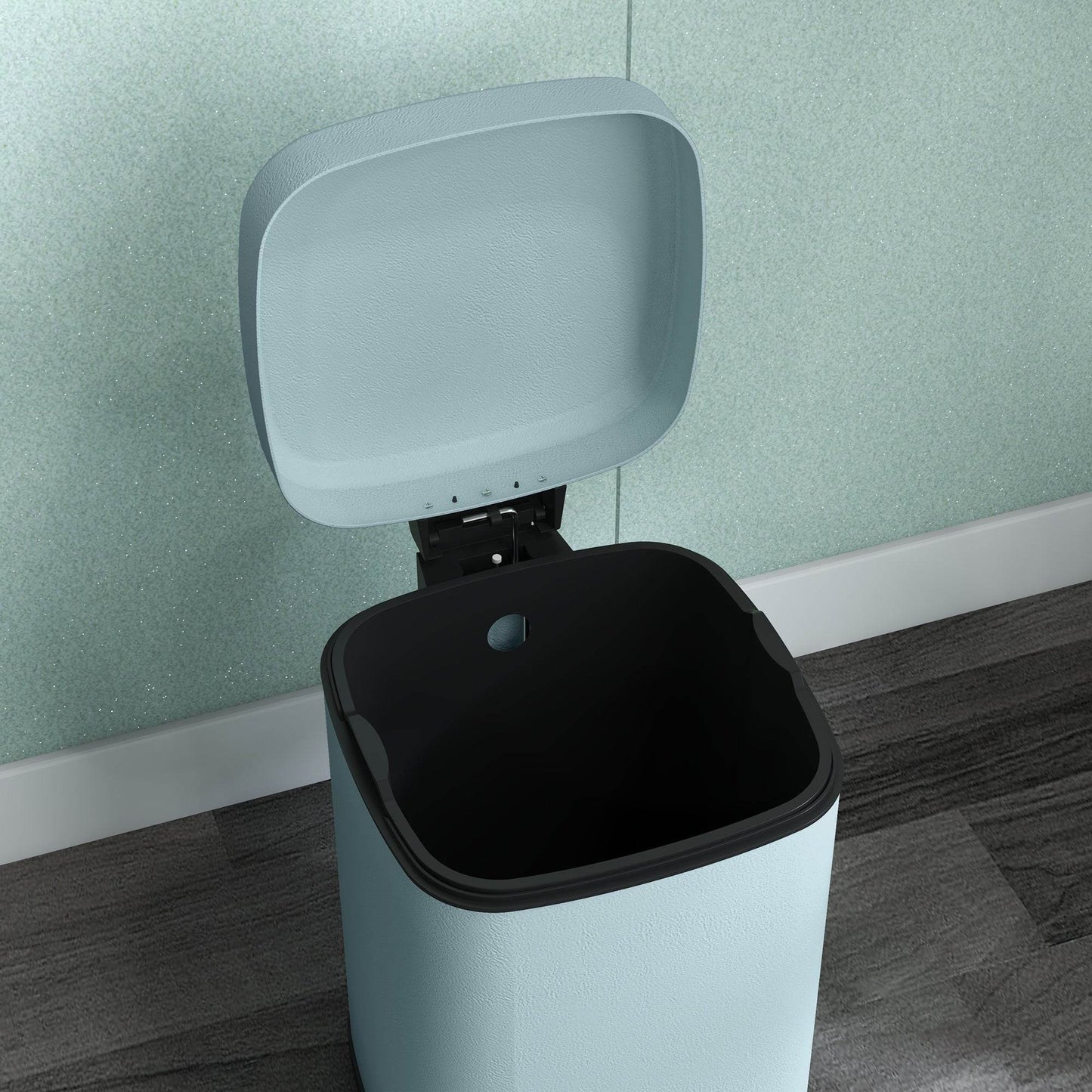 HOMCOM Compact 12L Pedal Bin with Soft-Close Lid & Removable Inner Bucket - Fingerprint-Proof Metal Kitchen Waste Bin - ALL4U RETAILER LTD