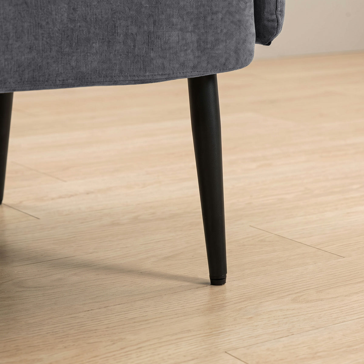 Dark grey sofa leg with tapered metal base