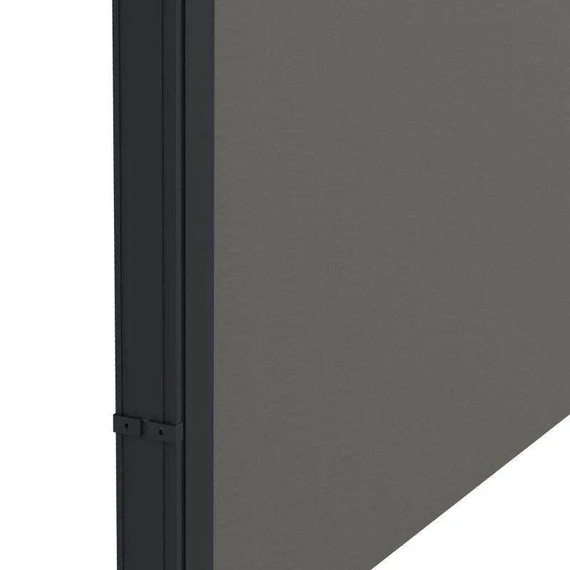 Outsunny Retractable Side Awning - Outdoor Privacy Screen for Garden, Hot Tub, Balcony, Terrace, Pool - 400 x 180cm - Dark Grey - ALL4U RETAILER LTD