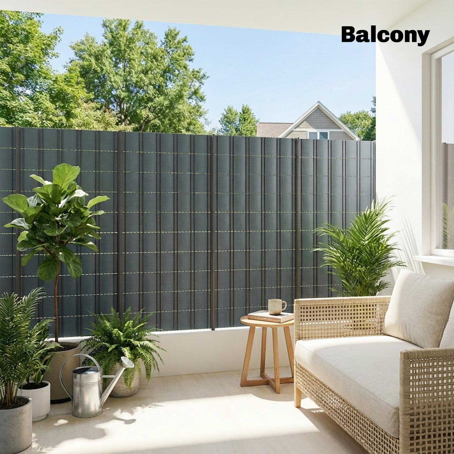 Outsunny Privacy Garden Screen Fence Set 2 Pieces UV Resistant Waterproof Windbreak Fencing 35m By 19cm Grey