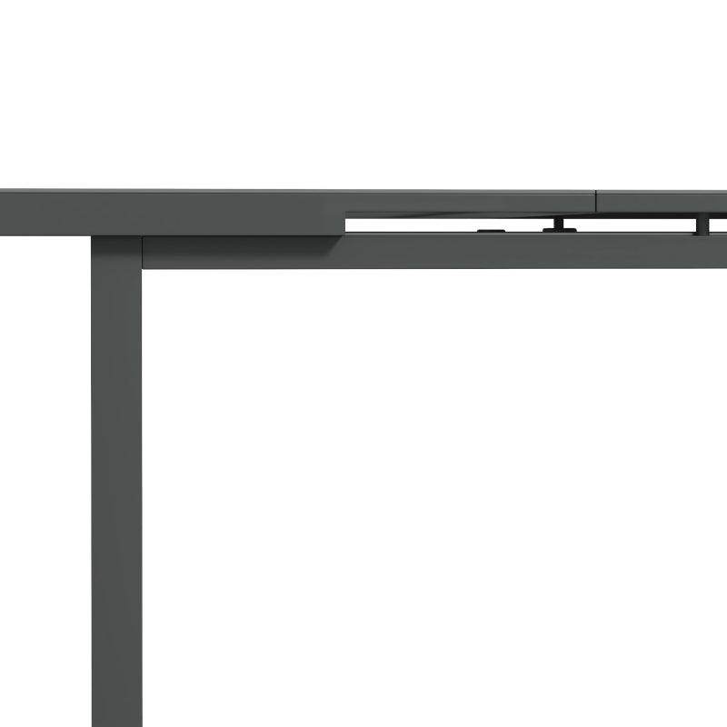 Outsunny Aluminium Garden Table for 6-8 - Extending Outdoor Dining Table, Rectangle Design for Lawn and Balcony in Charcoal Grey - ALL4U RETAILER LTD