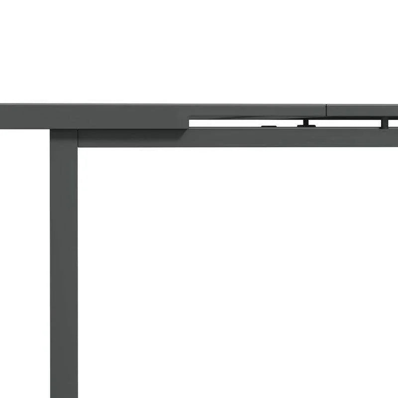 Outsunny Aluminium Garden Table for 6-8 - Extending Outdoor Dining Table, Rectangle Design for Lawn and Balcony in Charcoal Grey - ALL4U RETAILER LTD