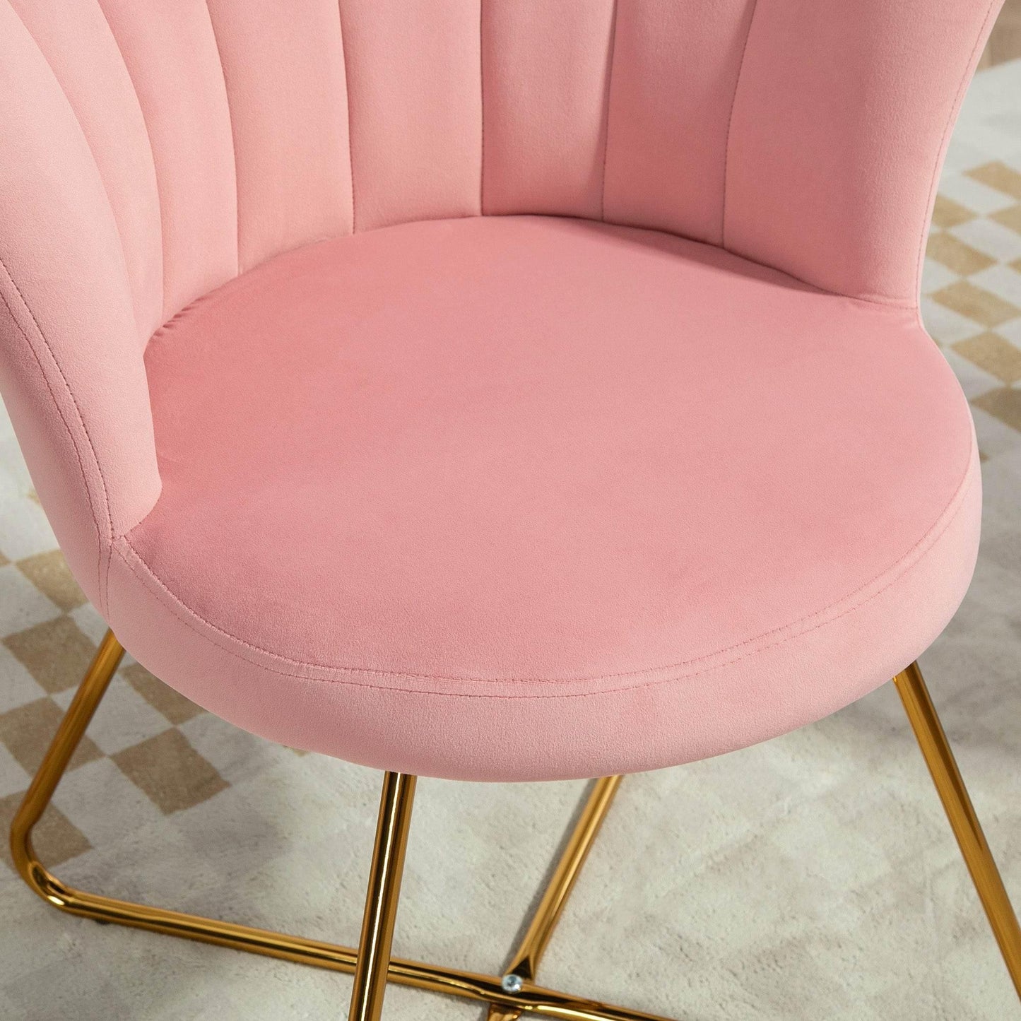 Luxurious Pink Velvet Lotus Petal Accent Chair by HOMCOM - ALL4U RETAILER LTD